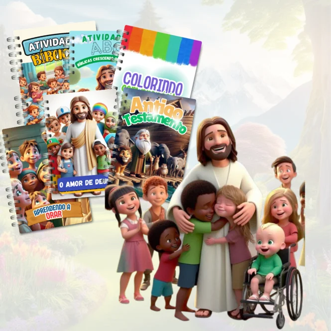 Criança colorindo atividades bíblicas